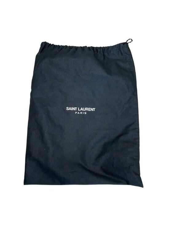 Saint Laurent Festival Tapestry Backpack Canvas Leather Black Multicolor Fine